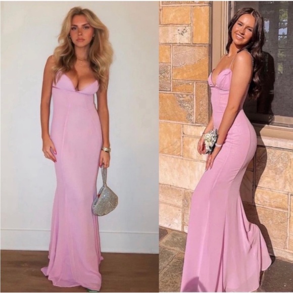 HOUSE OF CB 'Loren' Pink Corset Maxi Dress M+ - Picture 2 of 6